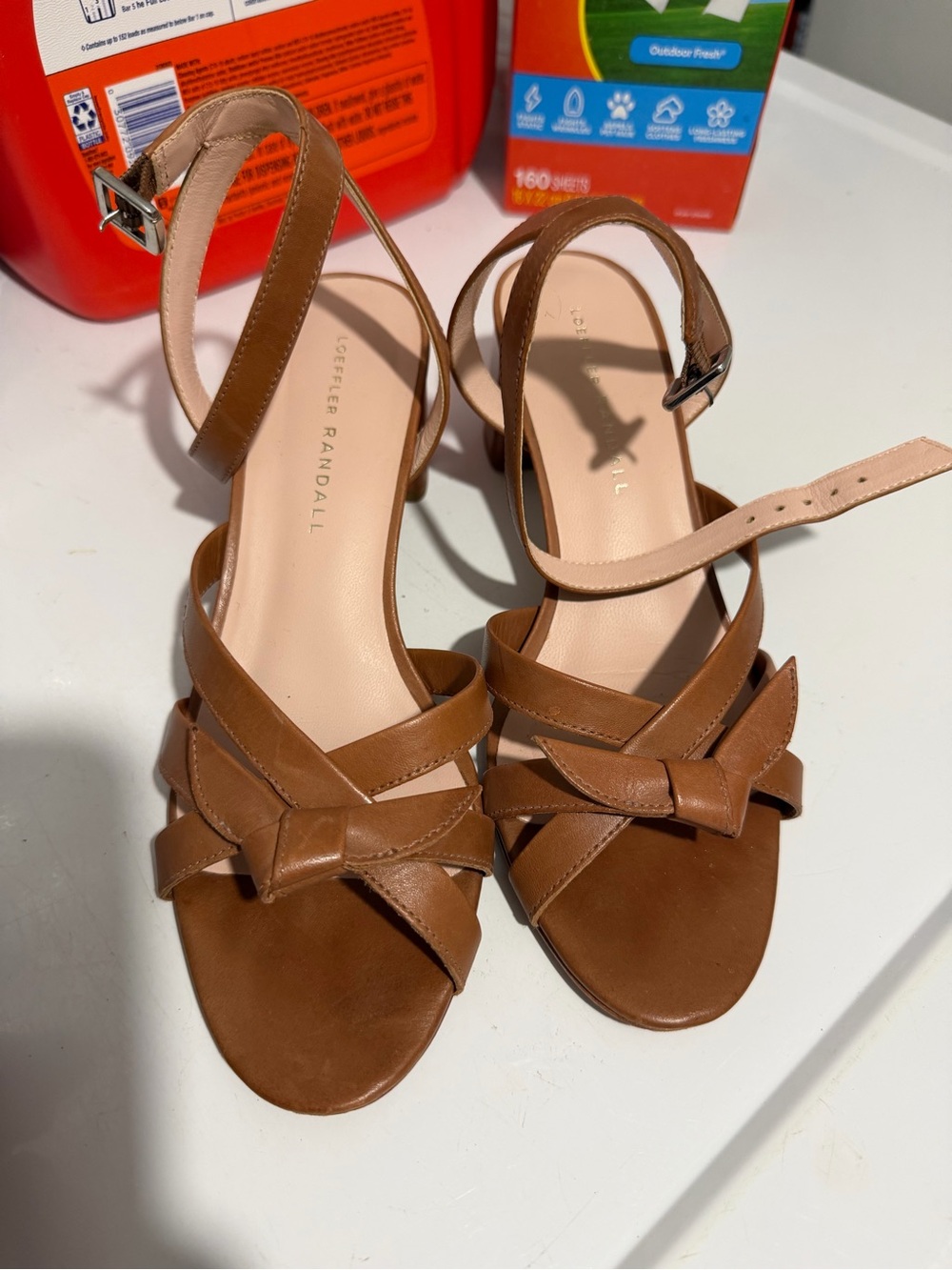 Loeffler Randall Brown Knot Leather Sandals